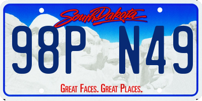 SD license plate 98PN49