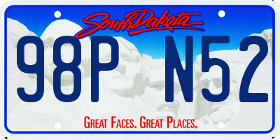 SD license plate 98PN52