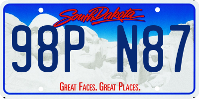 SD license plate 98PN87