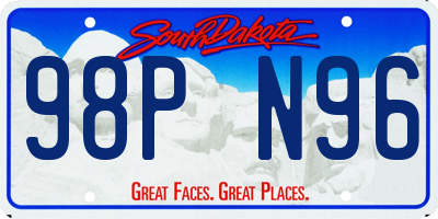 SD license plate 98PN96