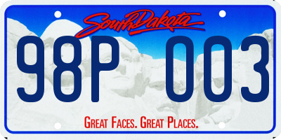 SD license plate 98PO03