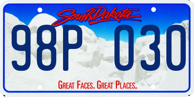 SD license plate 98PO30