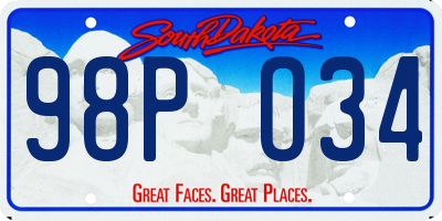SD license plate 98PO34