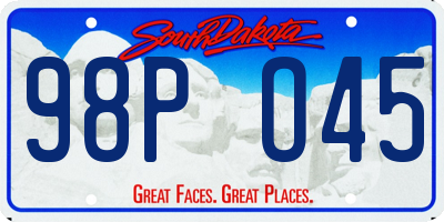 SD license plate 98PO45