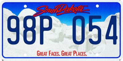 SD license plate 98PO54