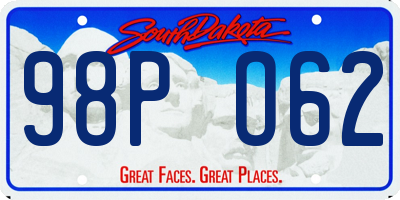 SD license plate 98PO62