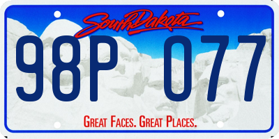 SD license plate 98PO77