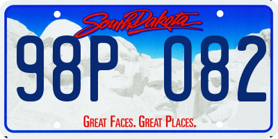 SD license plate 98PO82