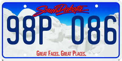 SD license plate 98PO86