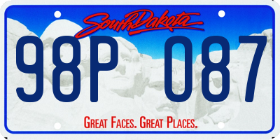 SD license plate 98PO87