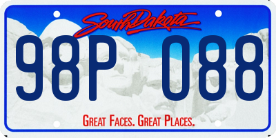 SD license plate 98PO88