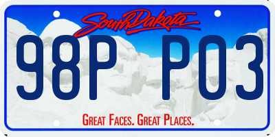 SD license plate 98PP03