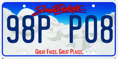 SD license plate 98PP08