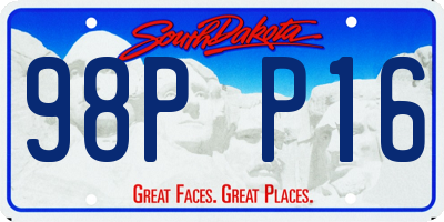 SD license plate 98PP16