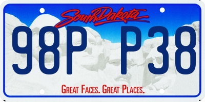 SD license plate 98PP38