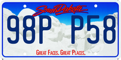 SD license plate 98PP58