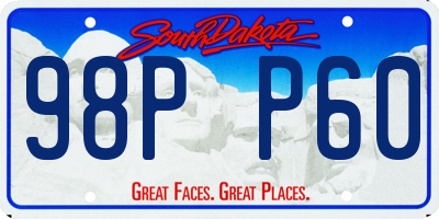 SD license plate 98PP60