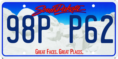 SD license plate 98PP62