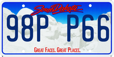 SD license plate 98PP66
