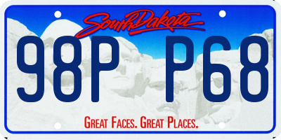 SD license plate 98PP68