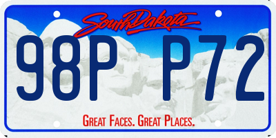 SD license plate 98PP72