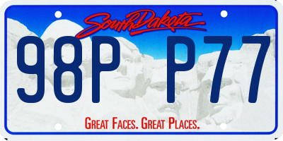SD license plate 98PP77