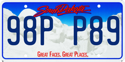 SD license plate 98PP89