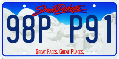 SD license plate 98PP91