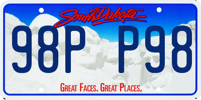 SD license plate 98PP98