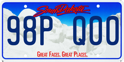 SD license plate 98PQ00