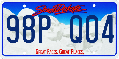 SD license plate 98PQ04