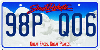 SD license plate 98PQ06