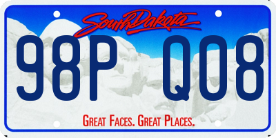 SD license plate 98PQ08