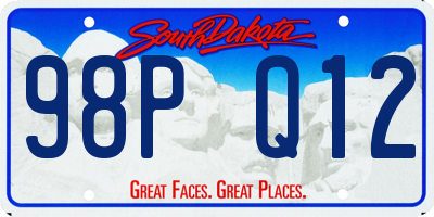 SD license plate 98PQ12