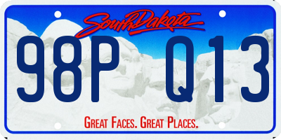 SD license plate 98PQ13