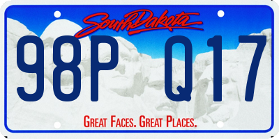 SD license plate 98PQ17