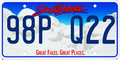 SD license plate 98PQ22
