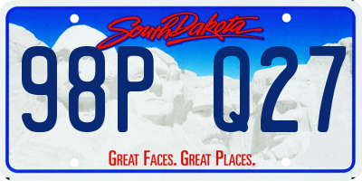 SD license plate 98PQ27