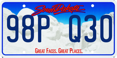 SD license plate 98PQ30