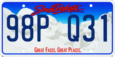 SD license plate 98PQ31