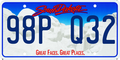 SD license plate 98PQ32