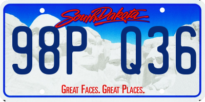 SD license plate 98PQ36