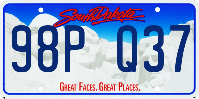 SD license plate 98PQ37