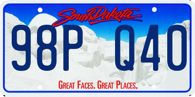 SD license plate 98PQ40