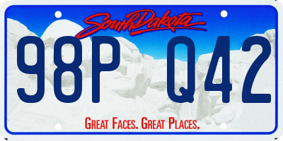 SD license plate 98PQ42