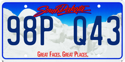 SD license plate 98PQ43