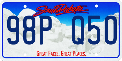SD license plate 98PQ50
