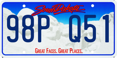 SD license plate 98PQ51