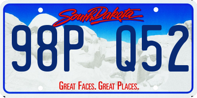 SD license plate 98PQ52