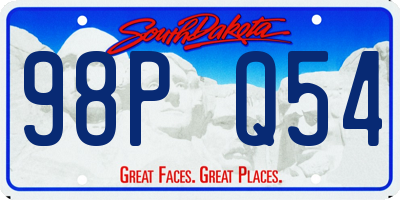 SD license plate 98PQ54